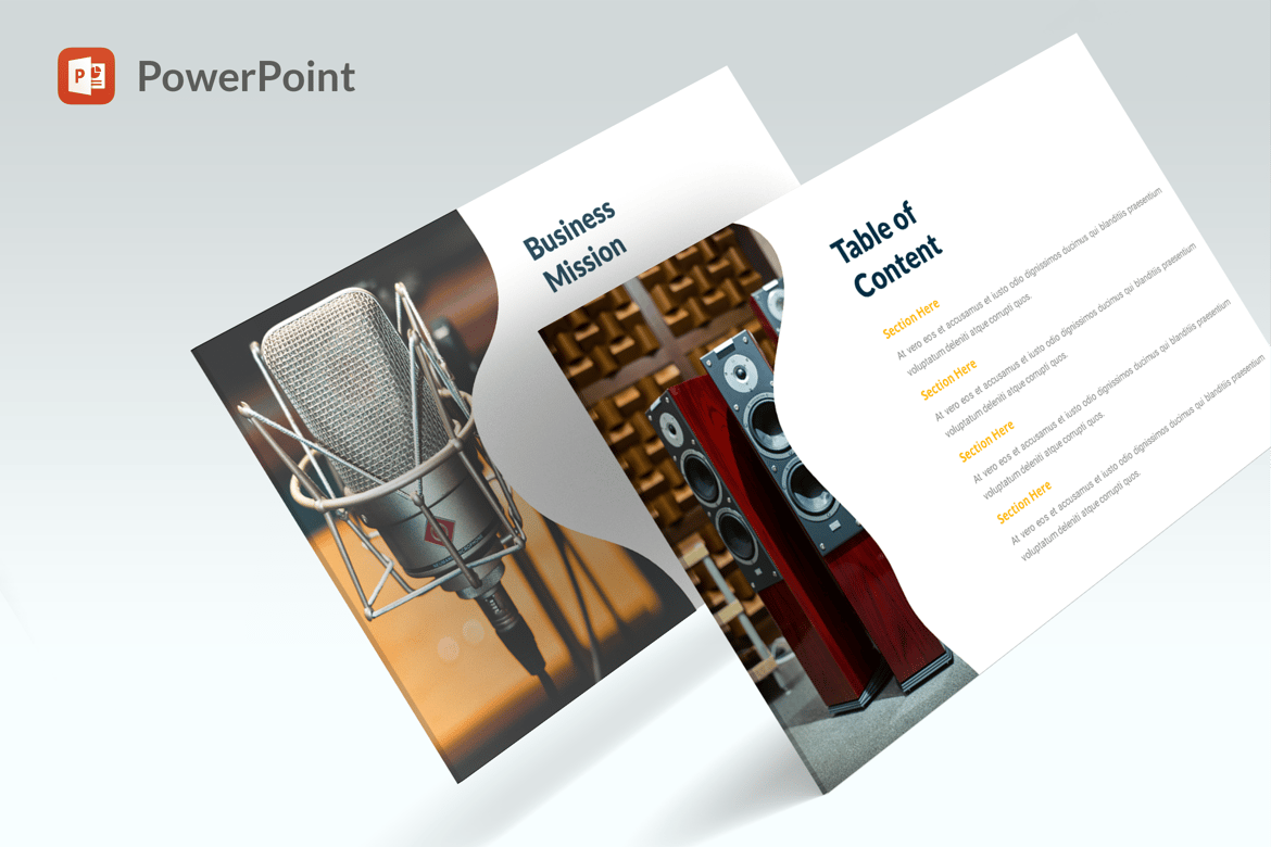 Template PowerPoint Audio Musik yang Menarik dan Profesional