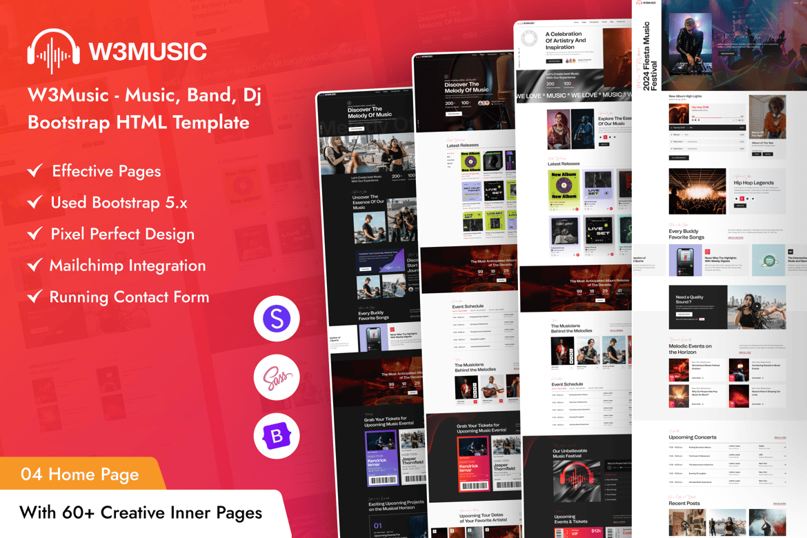 Template Website Bootstrap untuk Musik, Band, dan DJ yang Menarik