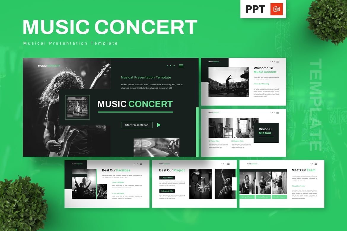 Template Powerpoint Konser Musik yang Menarik dan Kreatif