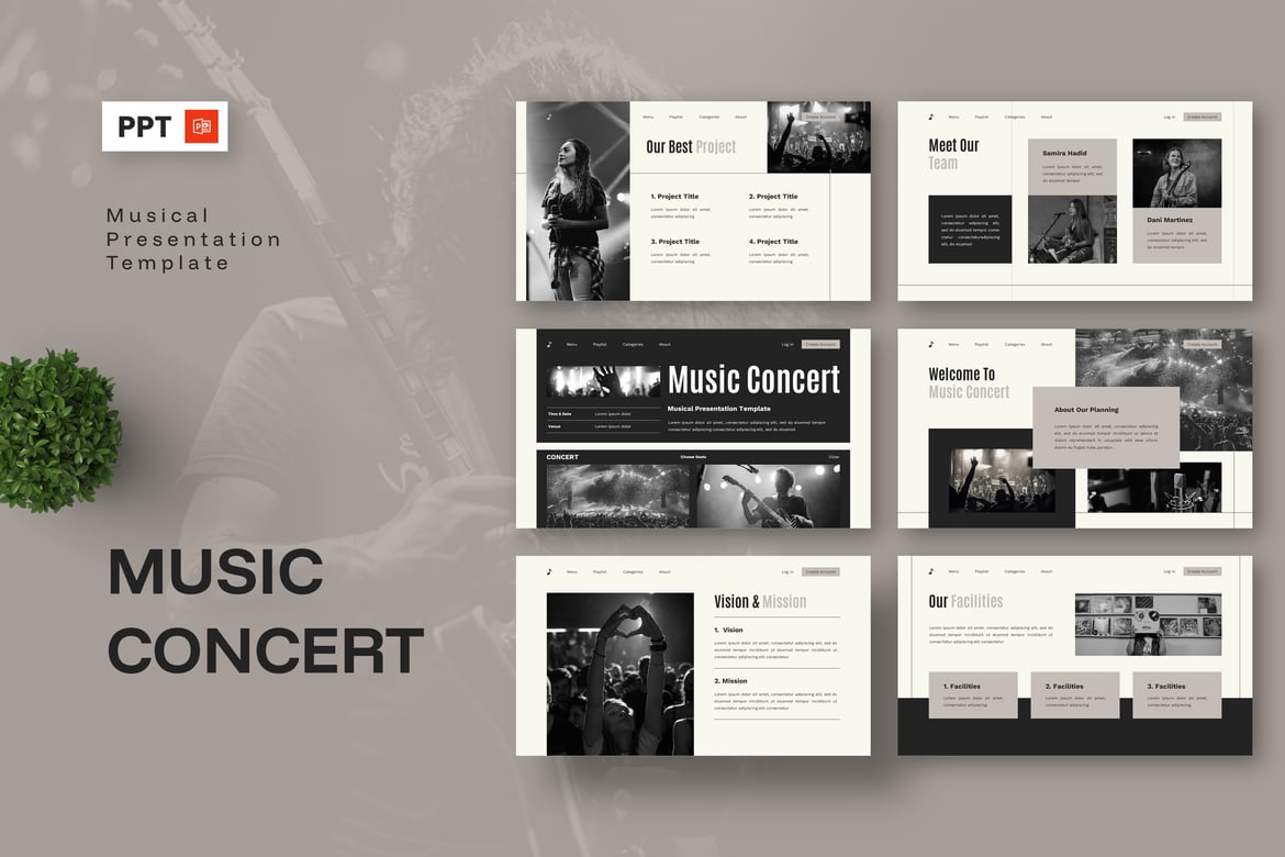Template Presentasi Konser Musik - PowerPoint yang Menarik