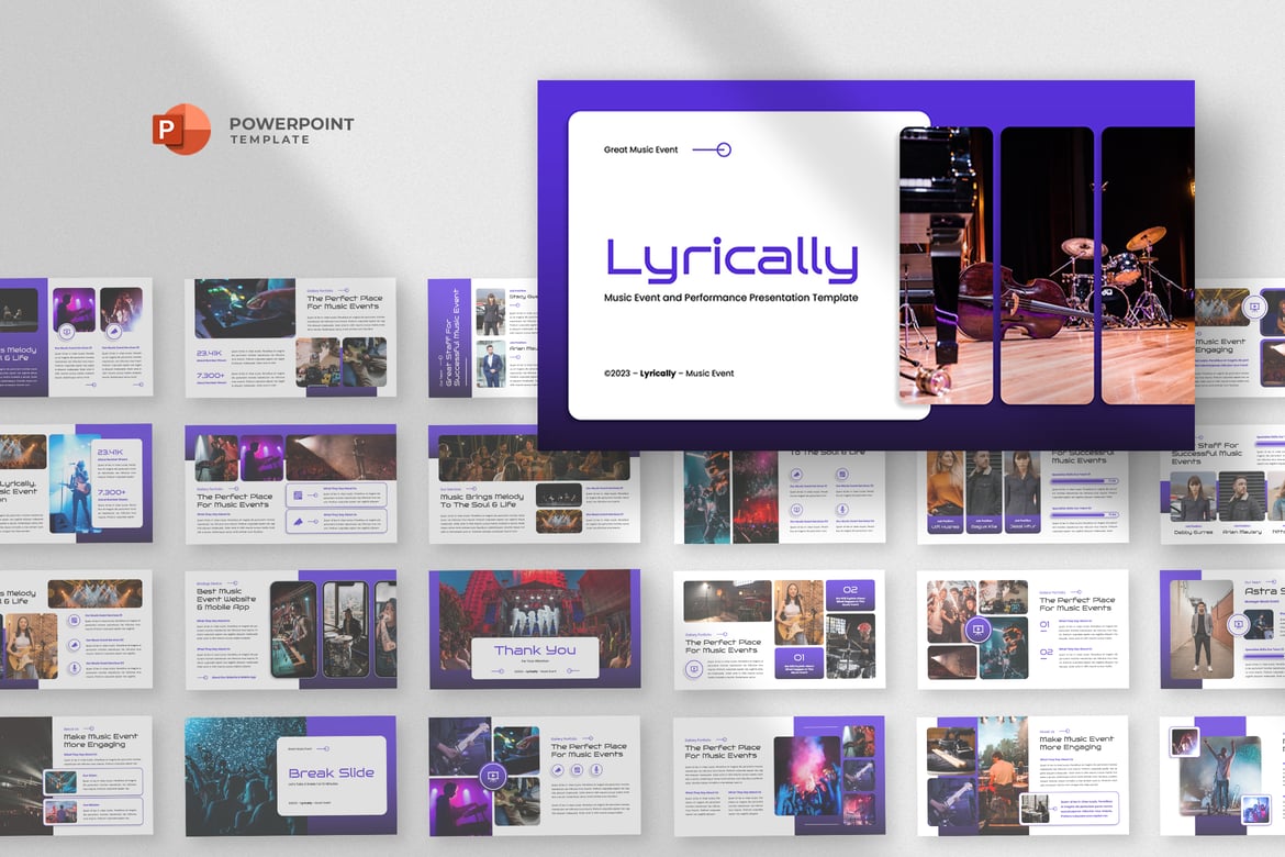 Template Powerpoint Festival Musik yang Menarik dan Profesional