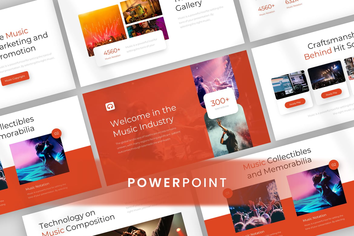 Template Powerpoint Festival Musik yang Modern dan Profesional