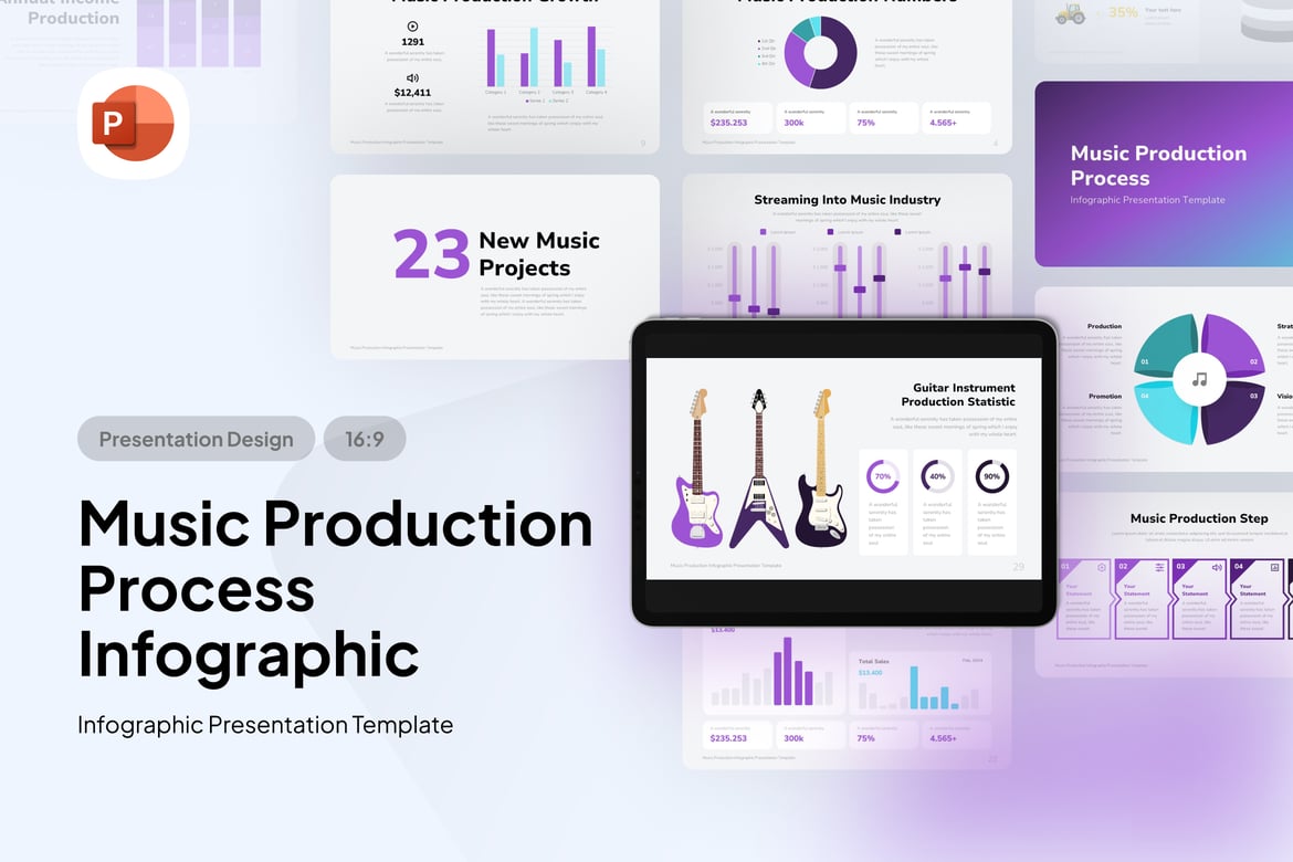 Template Presentasi Proses Produksi Musik - PowerPoint yang Memukau