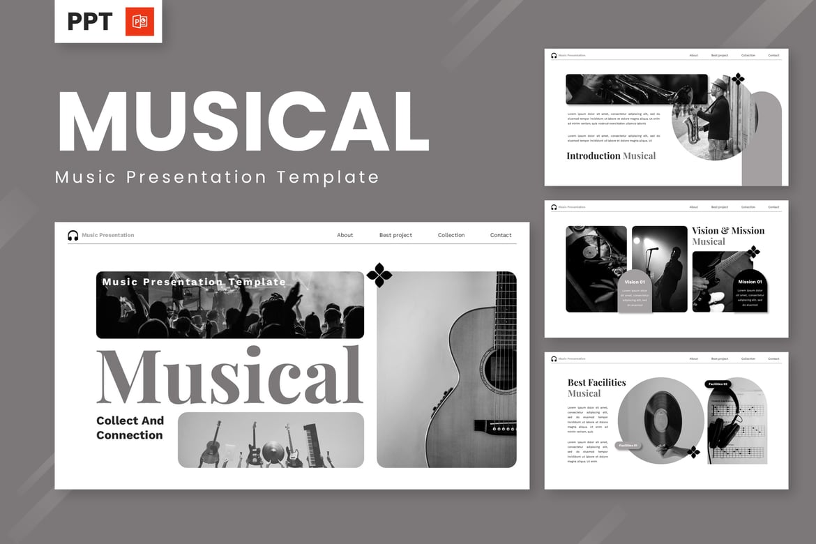 Template Powerpoint Musik yang Menarik dan Kreatif