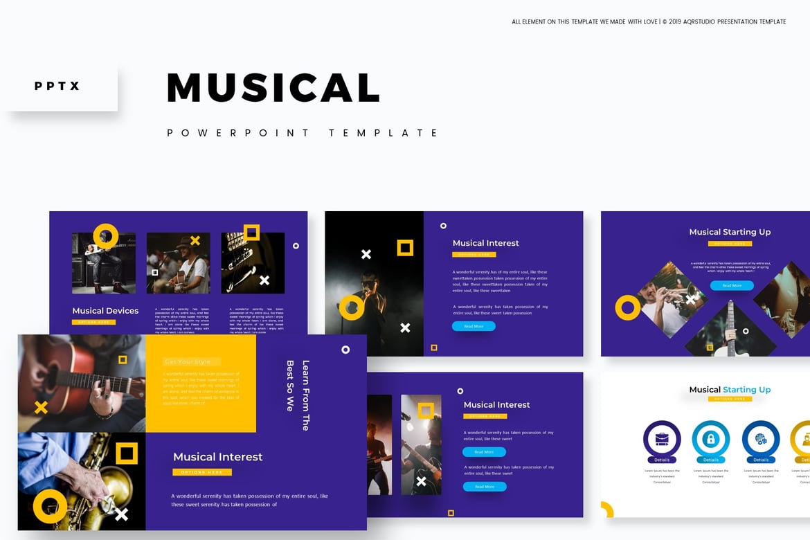 Template PowerPoint Musikal yang Menarik untuk Presentasi Anda