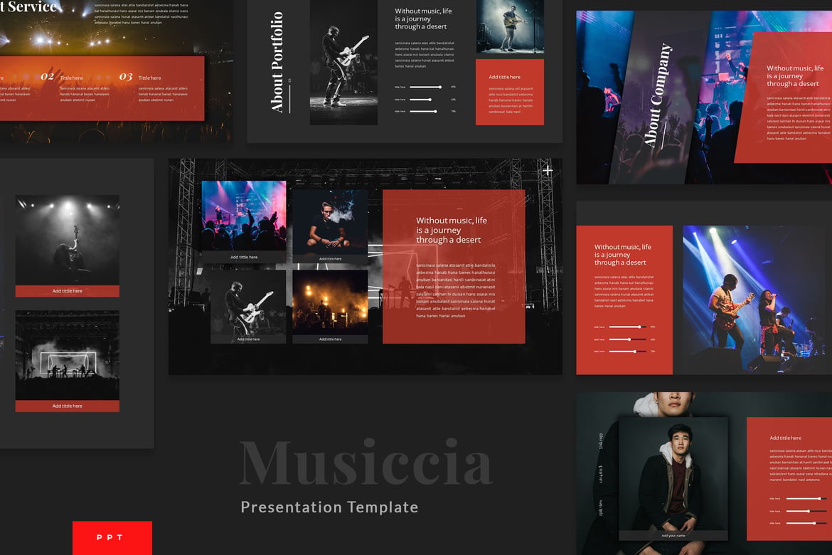 Template Presentasi Musikcia - Template PowerPoint untuk Pertunjukan Musik