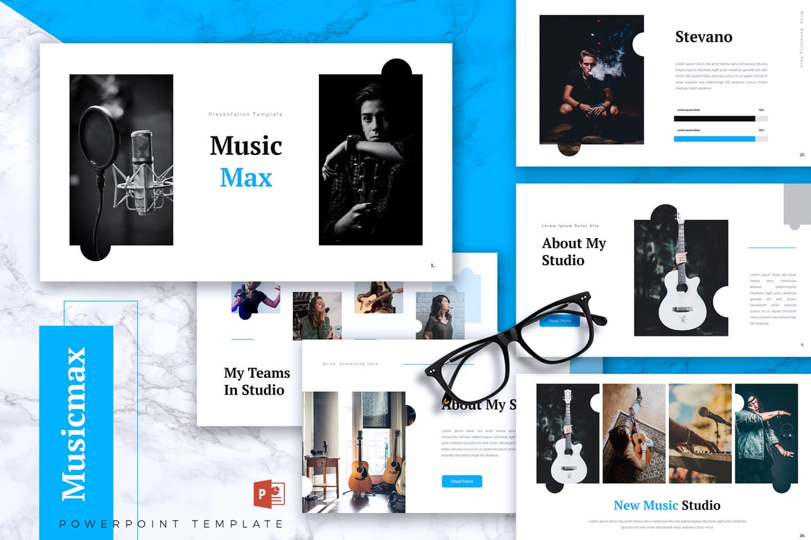 MUSICMAX - Template Presentasi PowerPoint Kreatif untuk Bisnis Anda