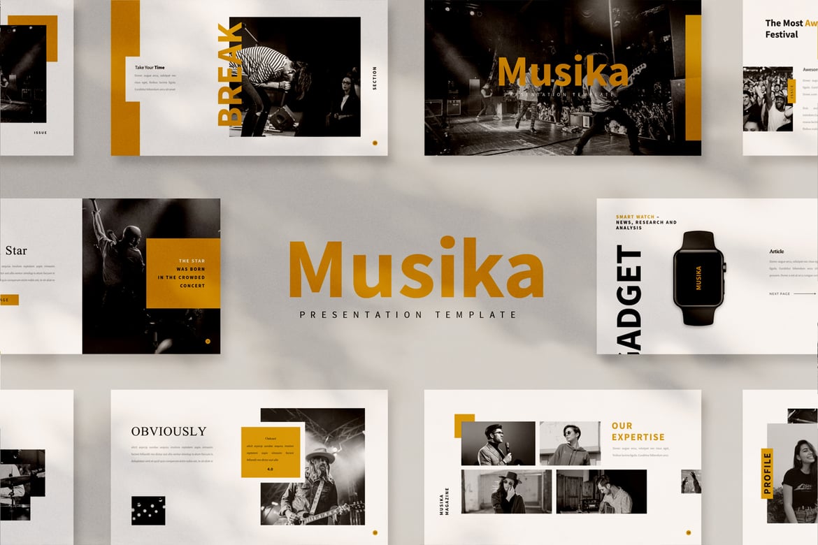 Template PowerPoint Musika: Presentasi Minimalis yang Menarik