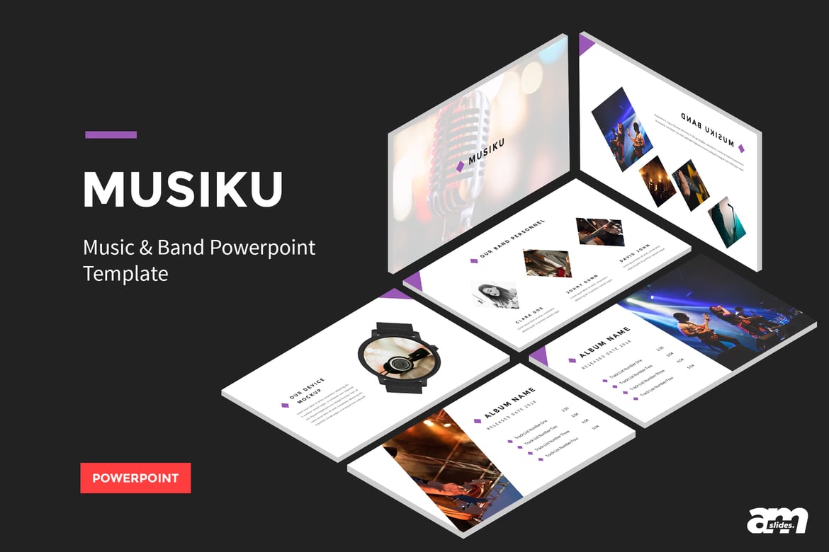 Template PowerPoint Musiku - Solusi Kreatif untuk Presentasi Musik dan Band