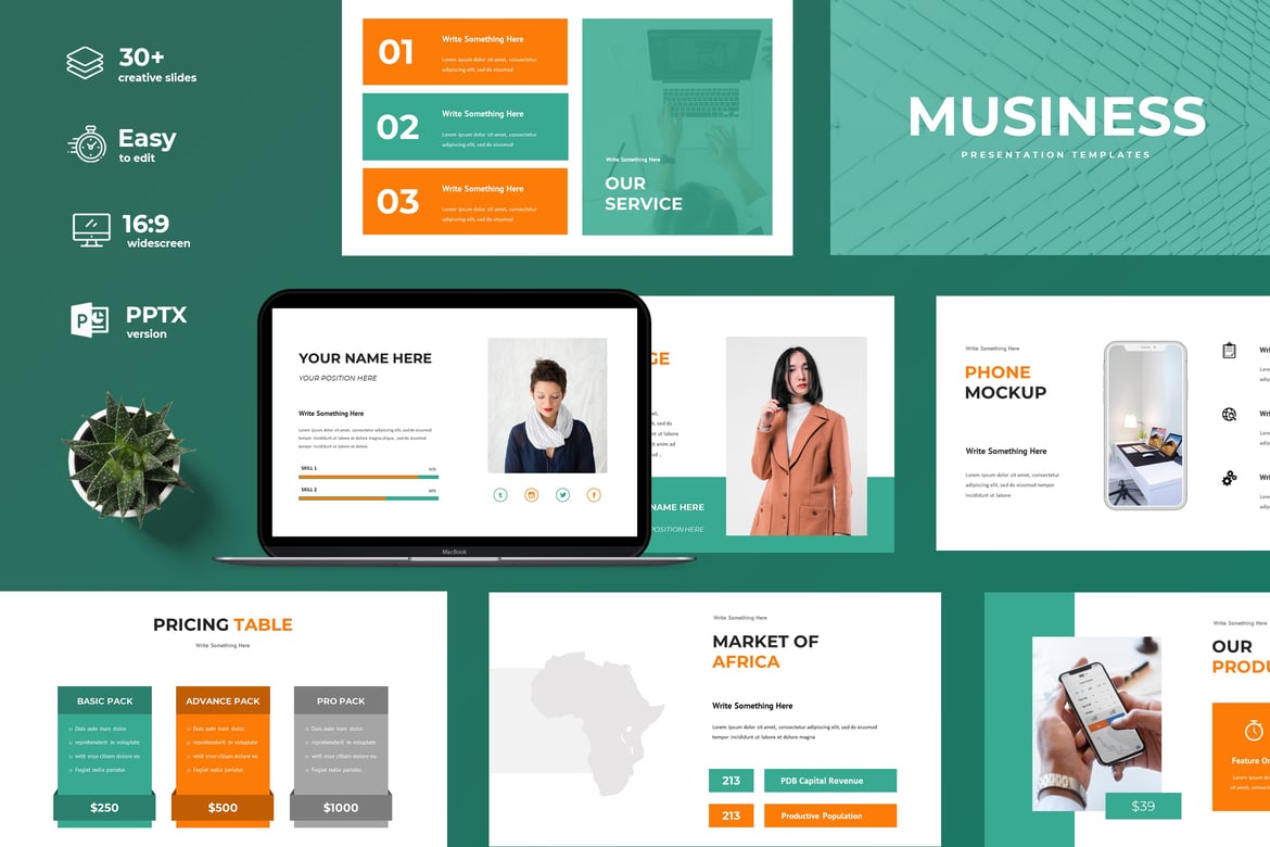 Musiness – Template Presentasi PowerPoint Modern dan Kreatif