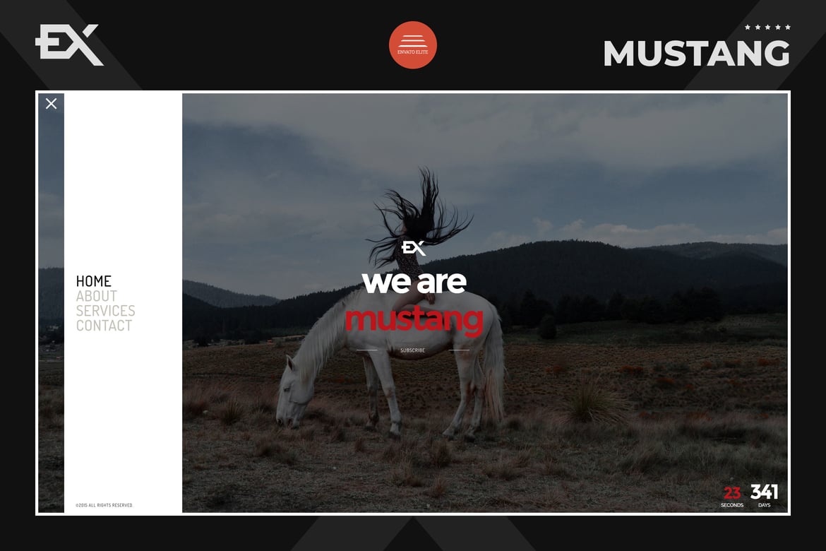 Mustang - Template Website Responsif untuk Halaman Coming Soon