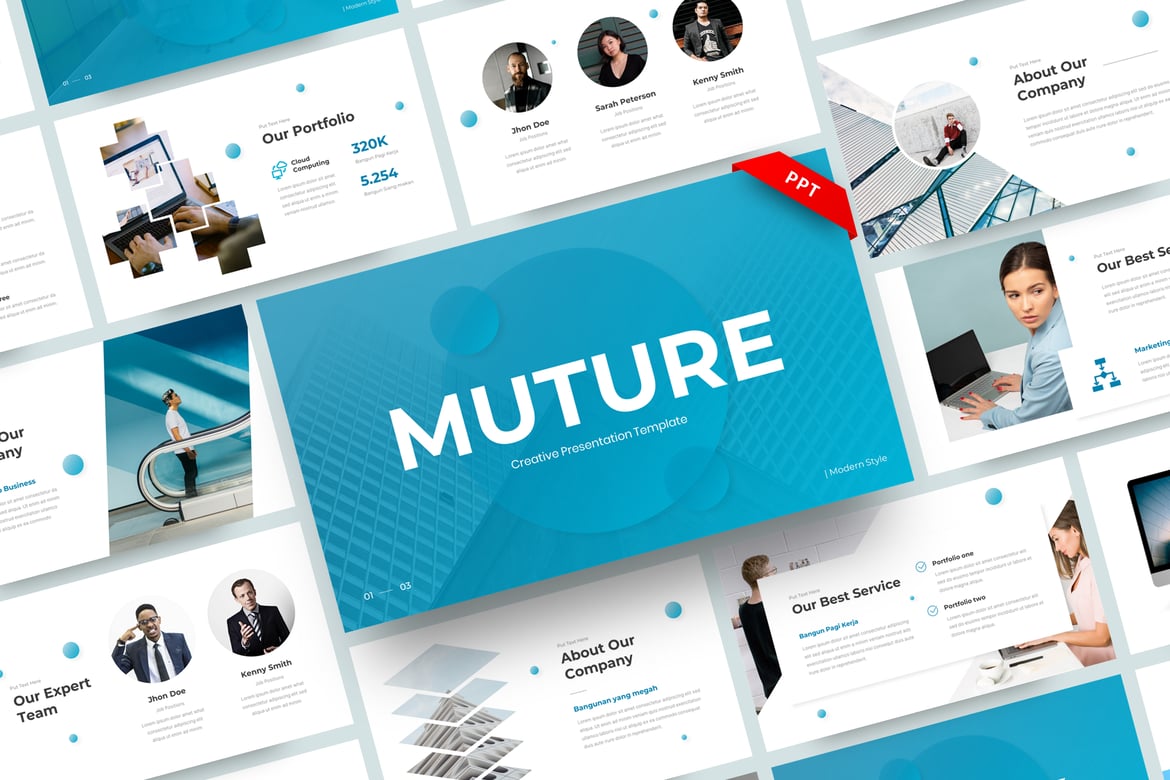 Muture - Template PowerPoint Kreatif yang Menarik