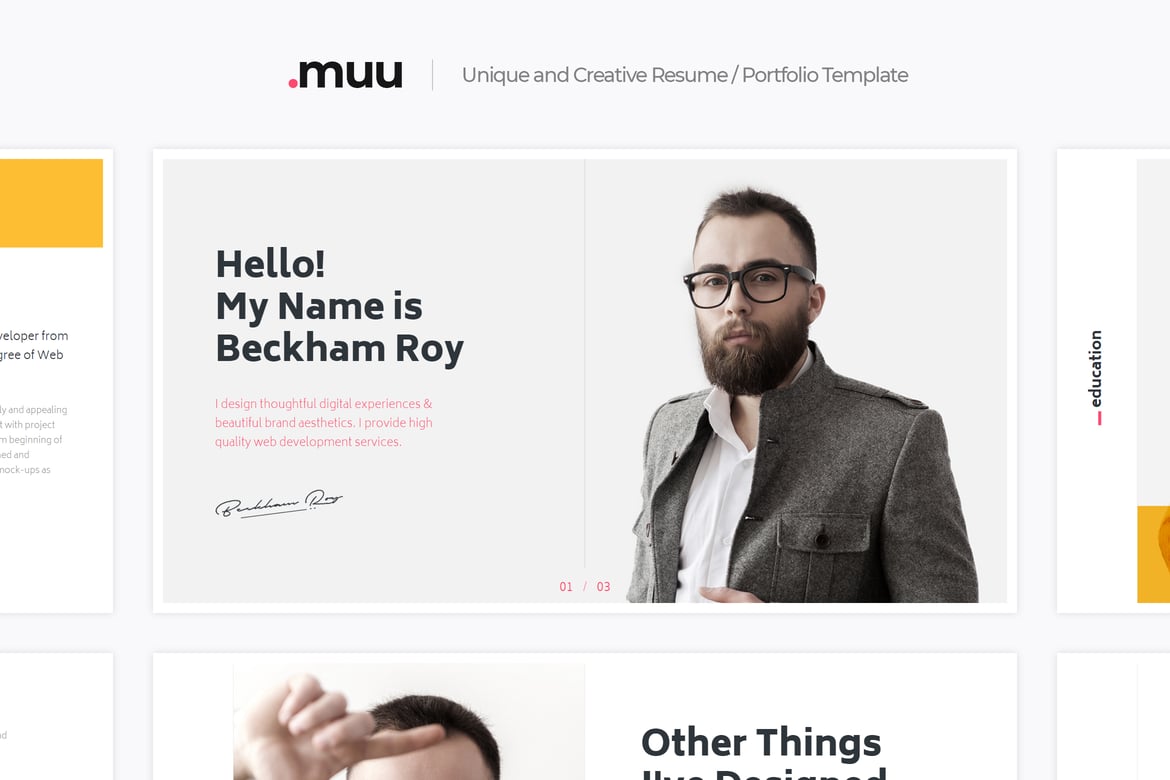 MUU - Template vCard & Resume Kreatif yang Unik dan Modern