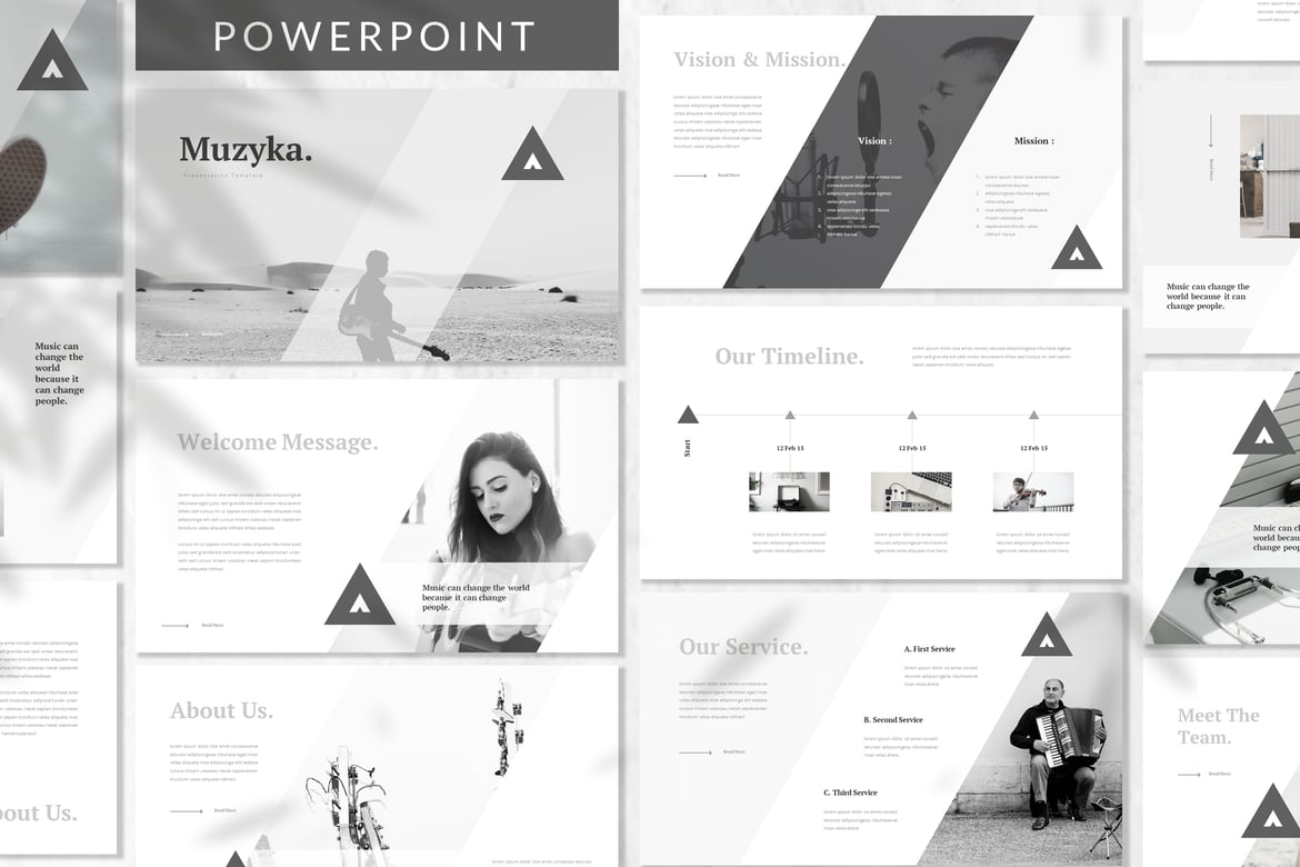 Muzyka - Template Presentasi PowerPoint untuk Musik dan Bisnis