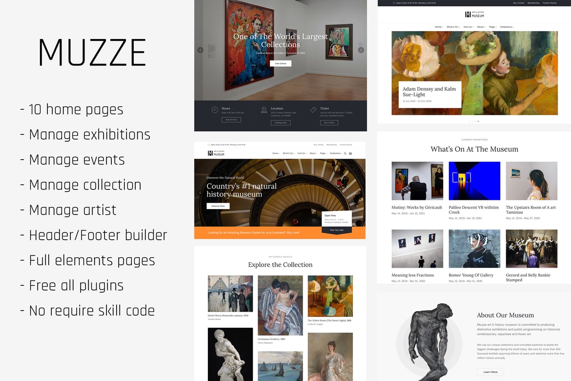 Muzze - Tema WordPress untuk Galeri Seni dan Museum yang Menawan