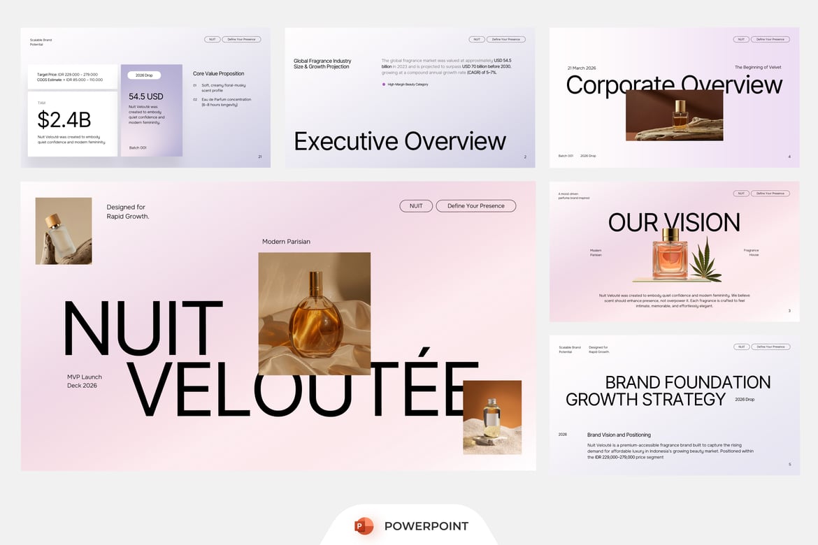 Template Presentasi PowerPoint Launch Deck MVP yang Modern