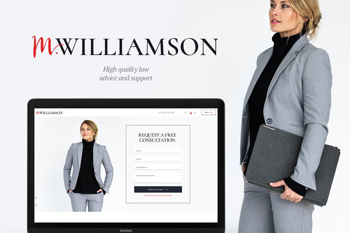 Tema WordPress M.Williamson untuk Pengacara yang Modern dan Menarik