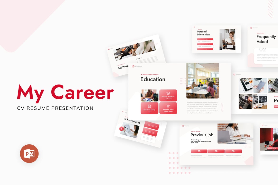 Template Presentasi PowerPoint Karir yang Mengesankan