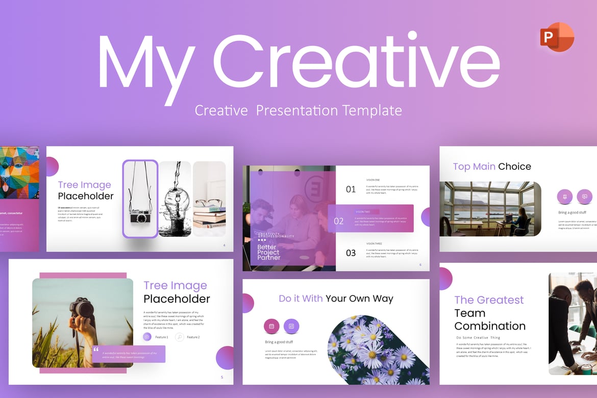 Template Presentasi Kreatif Ungu untuk Bisnis Anda
