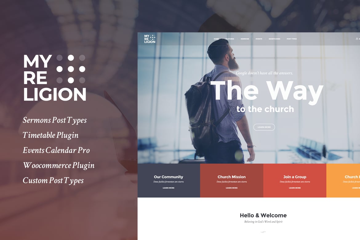 Tema WordPress Gereja - My Religion yang Didedikasikan untuk Komunitas Anda