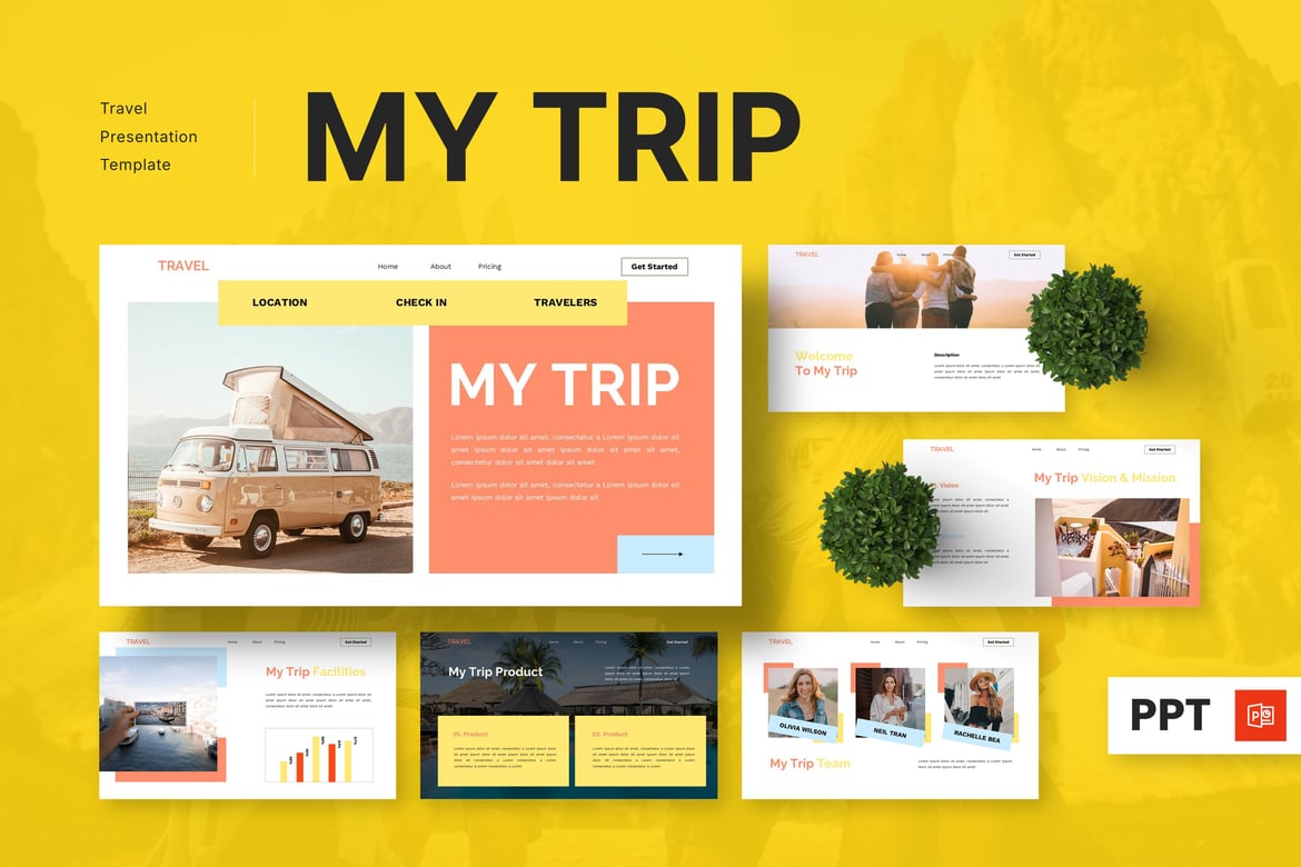 Template Presentasi Perjalanan - My Trip yang Menarik