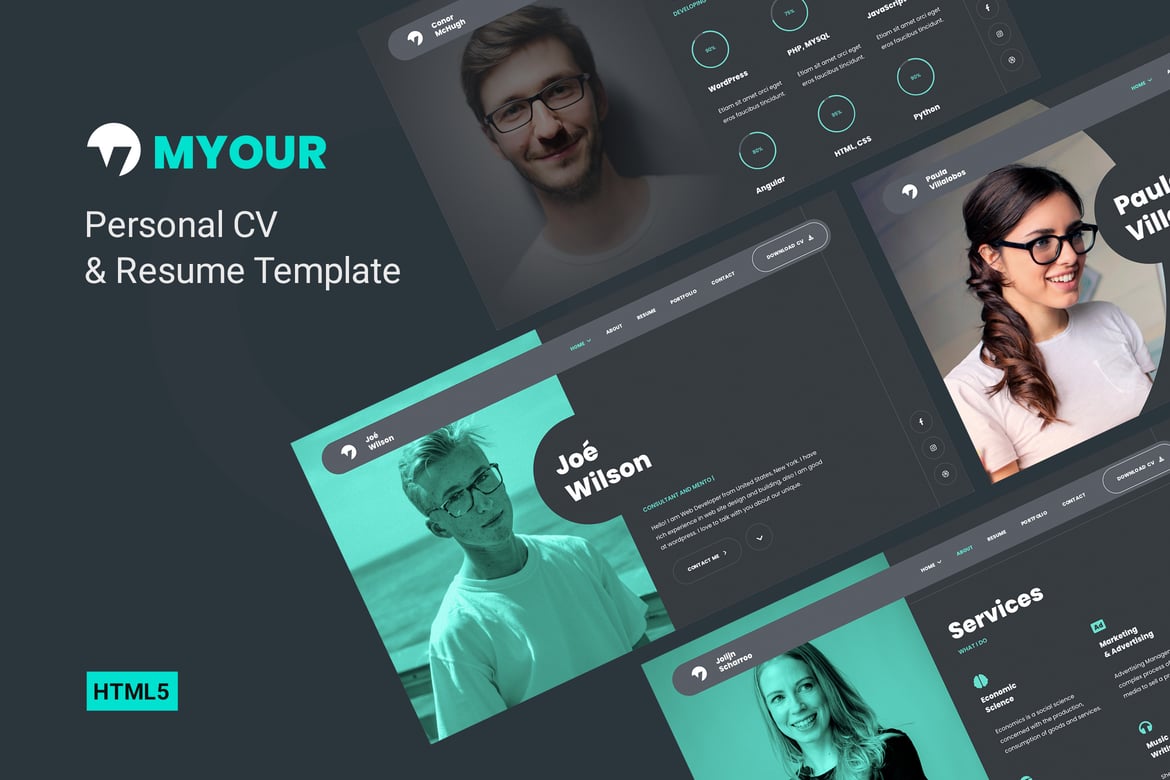 Myour - Template Website CV dan Portofolio Profesional