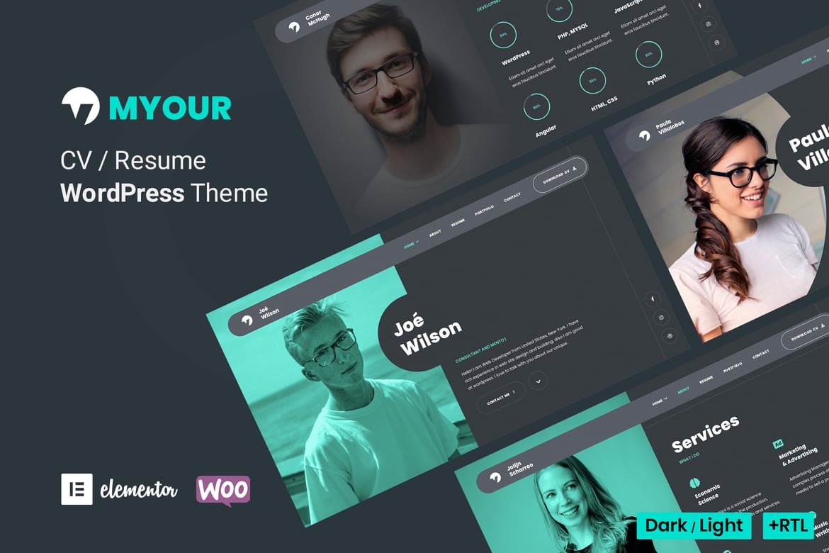 Myour - Tema WordPress Portfolio Pribadi dan Resume yang Menawan