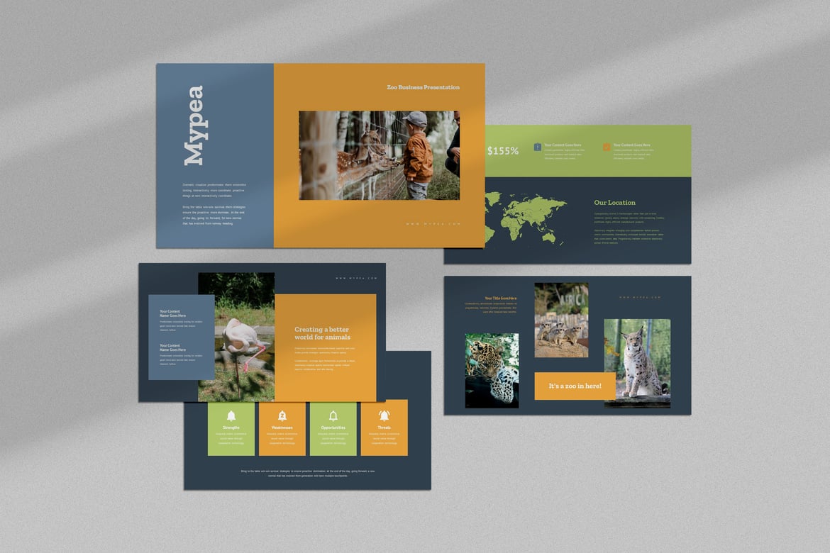 Template Powerpoint Mypea: Presentasi Bisnis Kebun Binatang yang Menarik