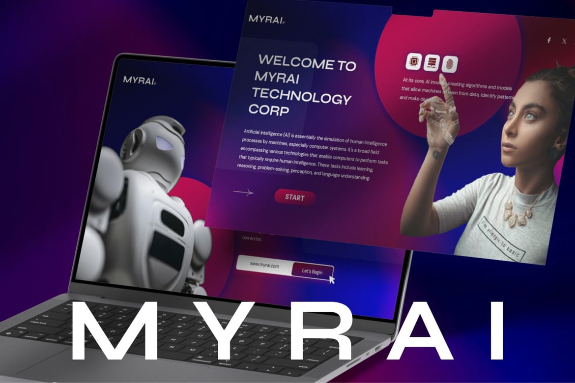 Template PowerPoint Myrai - Inovasi Teknologi AI yang Menarik