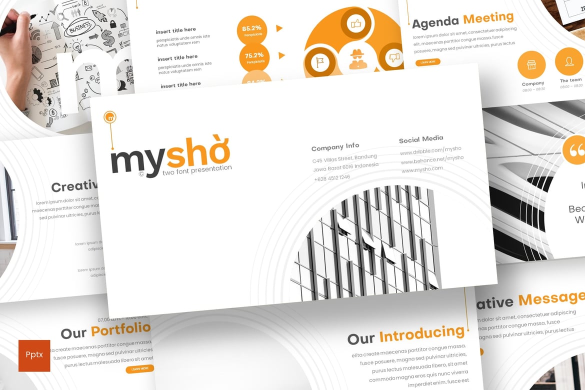 Myshio - Template PowerPoint Kreatif dan Minimalis