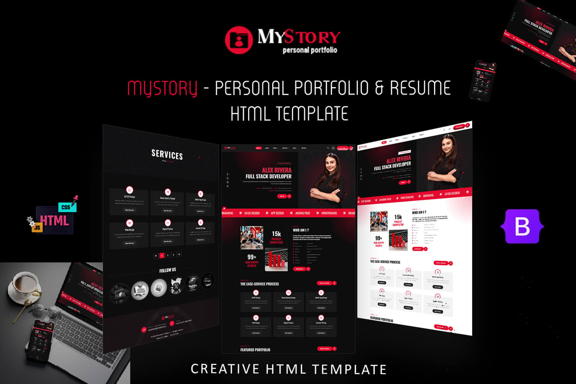MyStory - Template Website Portofolio Pribadi & Resume Modern