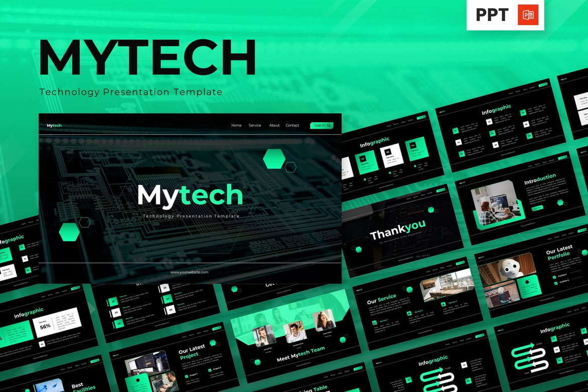 Mytech - Template Powerpoint Teknologi Modern dan Menarik
