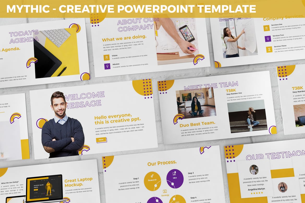 Mythic - Template PowerPoint Kreatif yang Modern dan Menarik