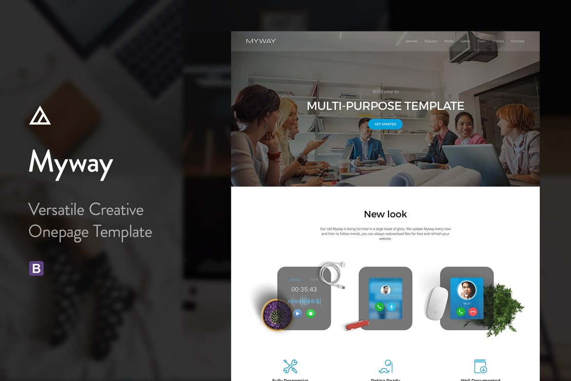 Myway - Template Web Multi-Purpose Satu Halaman yang Menawan
