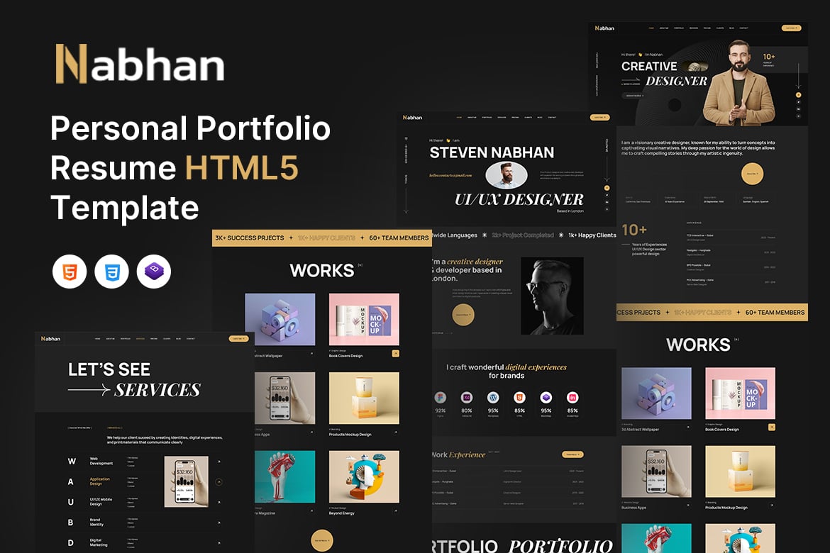 Nabhan - Template Website Portofolio Pribadi yang Kreatif
