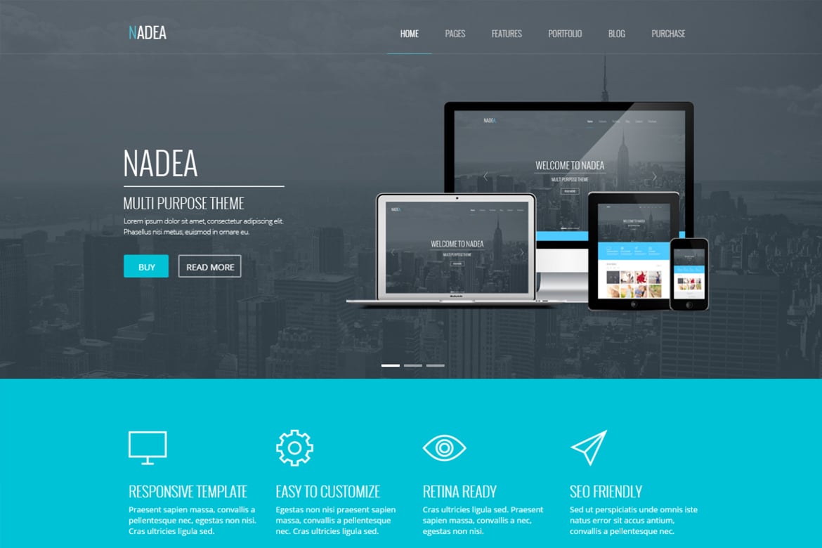 Nadea - Template Web HTML5 Serbaguna yang Responsif dan Modern