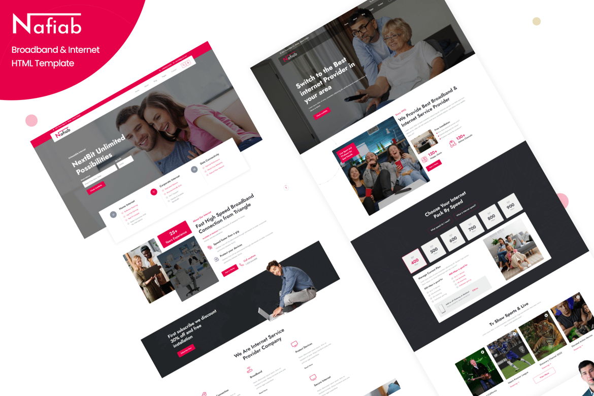 Nafiab - Template Website Broadband & Internet Modern dan Responsif