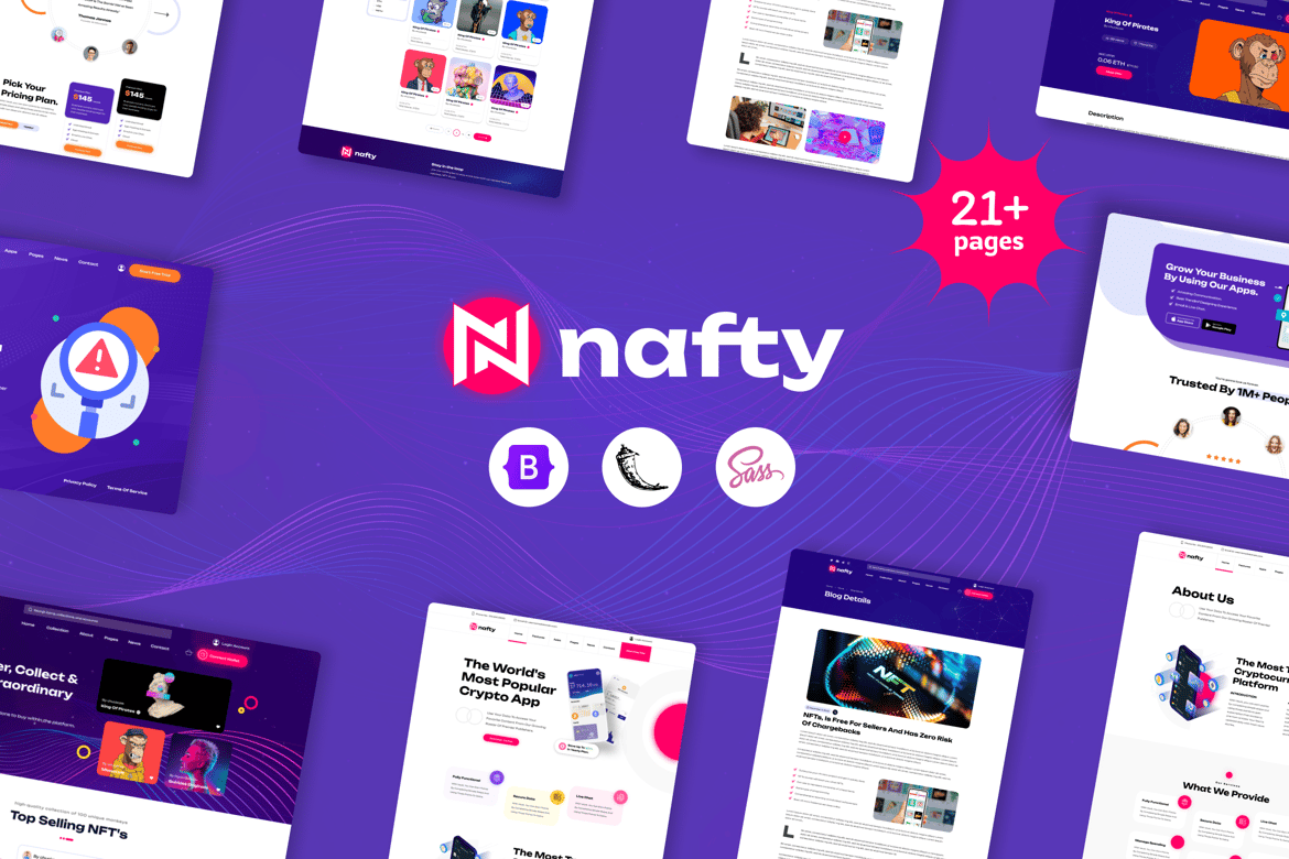 Nafty - Template Website Crypto dan NFT yang Modern