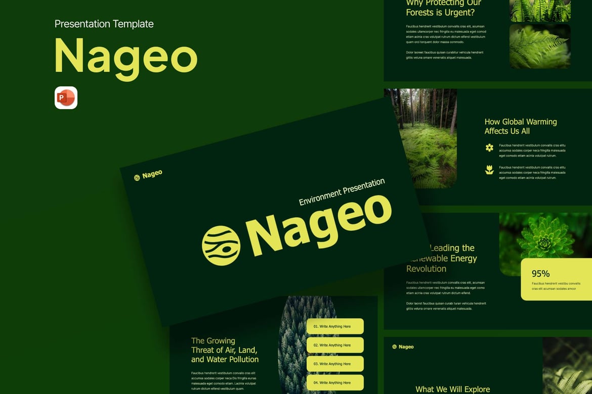 Nageo - Template PowerPoint Lingkungan yang Menginspirasi