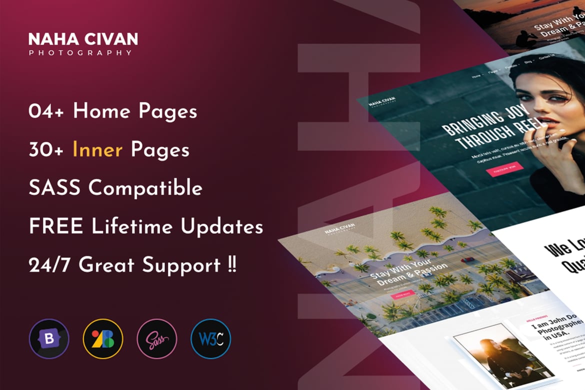Naha Civan - Template Website Portofolio Fotografi Bootstrap 5 yang Memukau