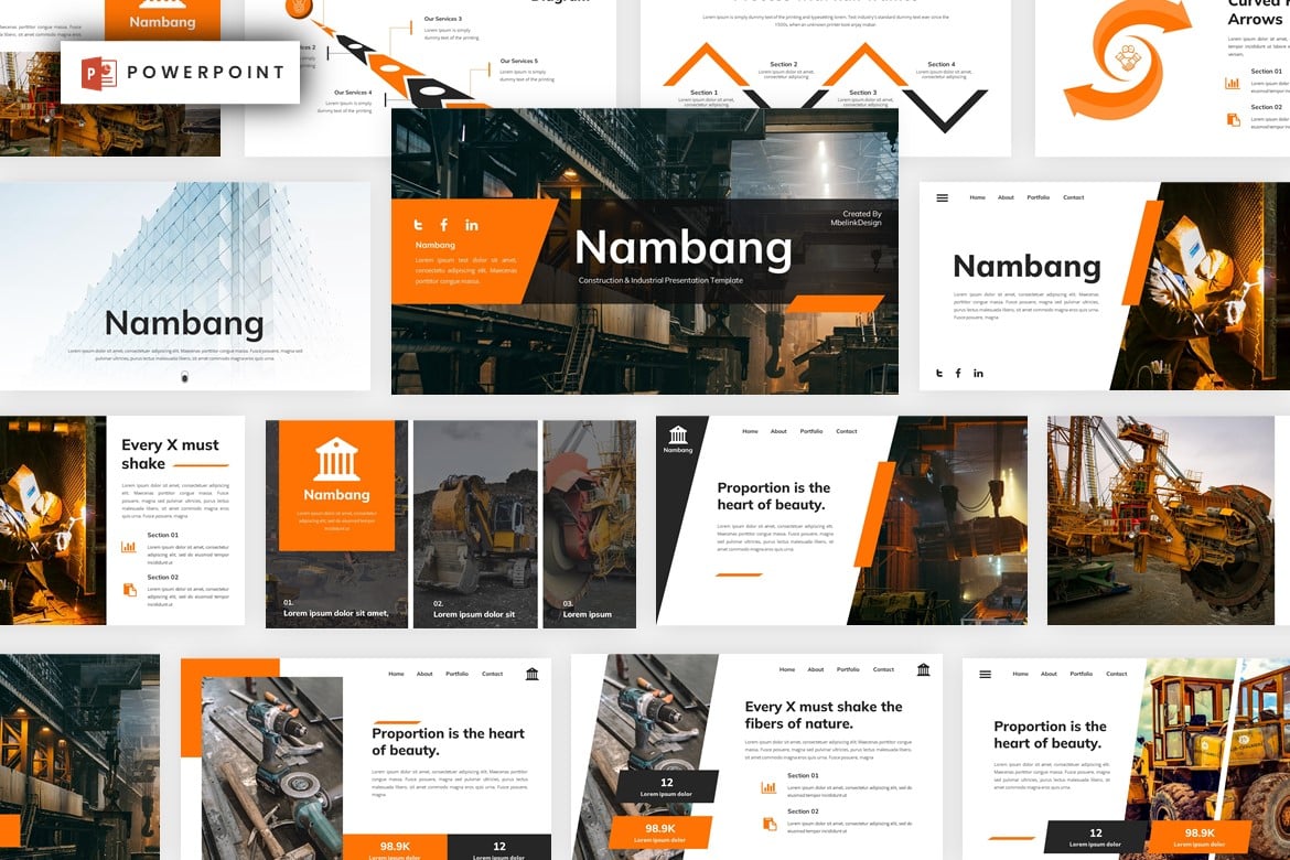 Nambang - Template Powerpoint Konstruksi Modern dan Kreatif