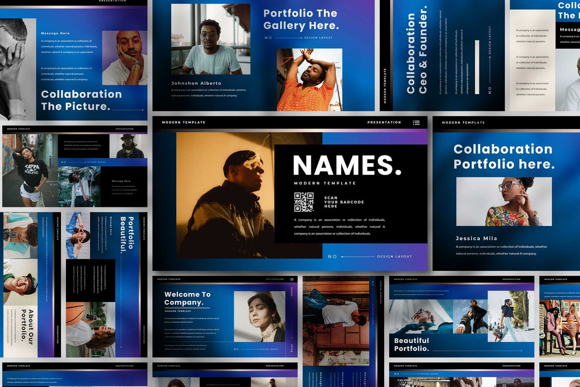 Template Presentasi Bisnis Names - PowerPoint yang Menarik