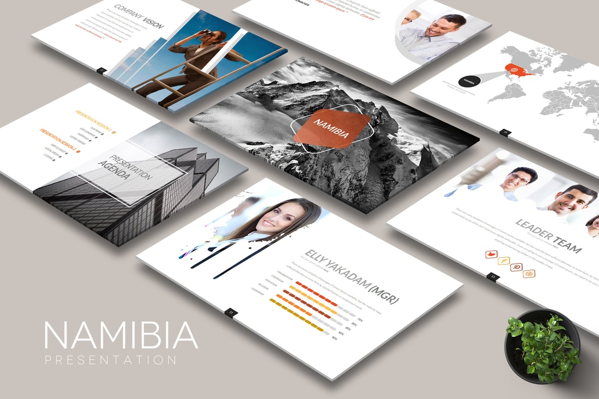 Template PowerPoint Namibia yang Kreatif dan Menarik