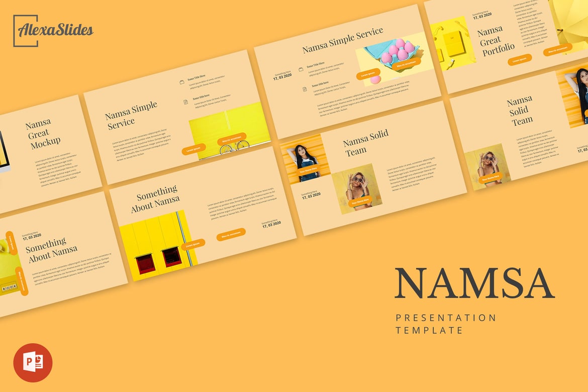 Namsa - Template Powerpoint Minimalis untuk Presentasi Kreatif
