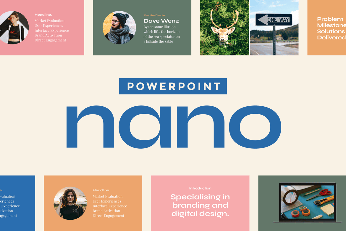 Template Presentasi PowerPoint Nano yang Menawan
