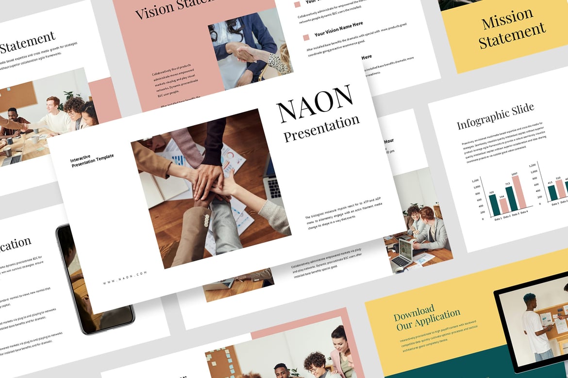 Naon: Template Presentasi PowerPoint untuk Agensi Interaktif