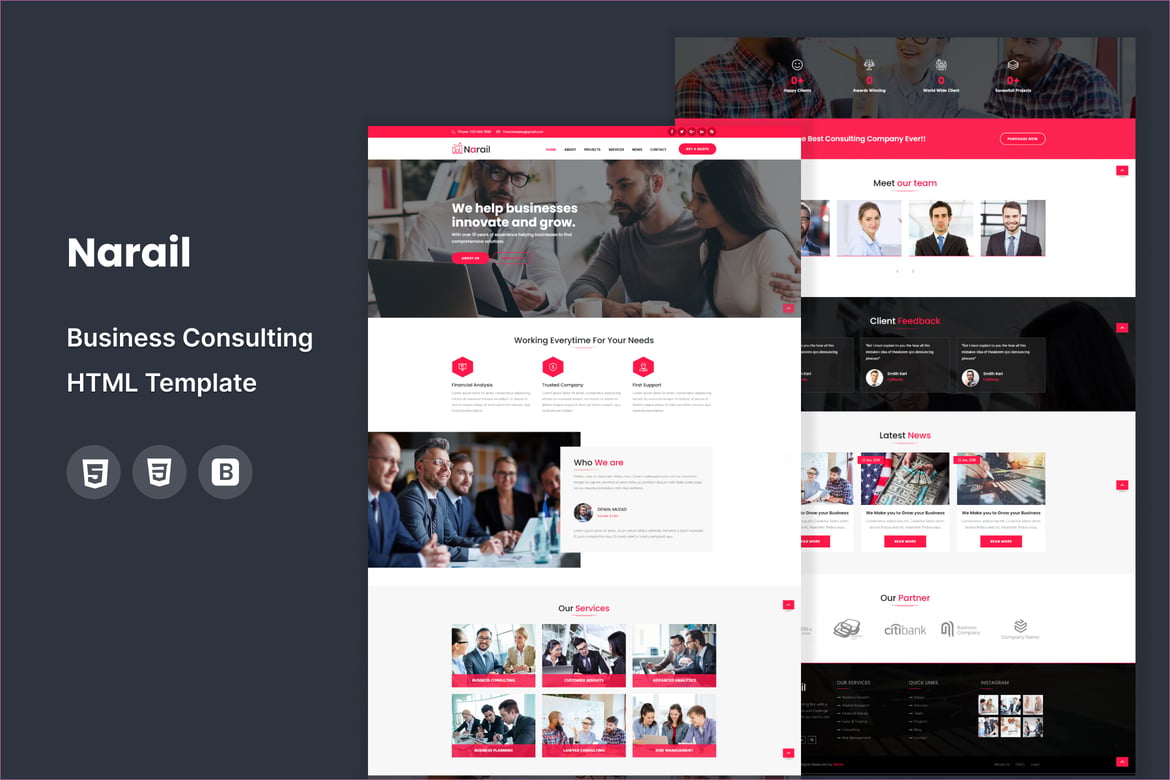 Narail - Template Website Konsultasi Bisnis yang Profesional