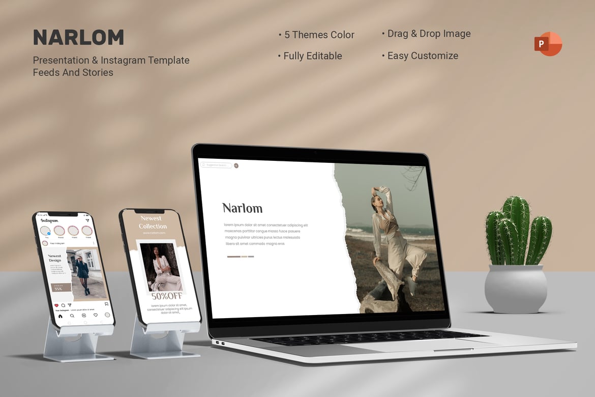 Narlom - Template PowerPoint dan Instagram Modern untuk Brand Anda