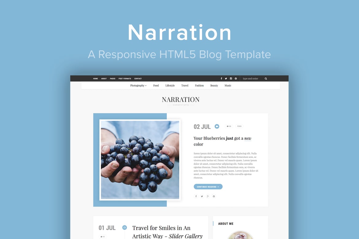 Narration - Template Website Blog HTML5 Responsif dan Modern