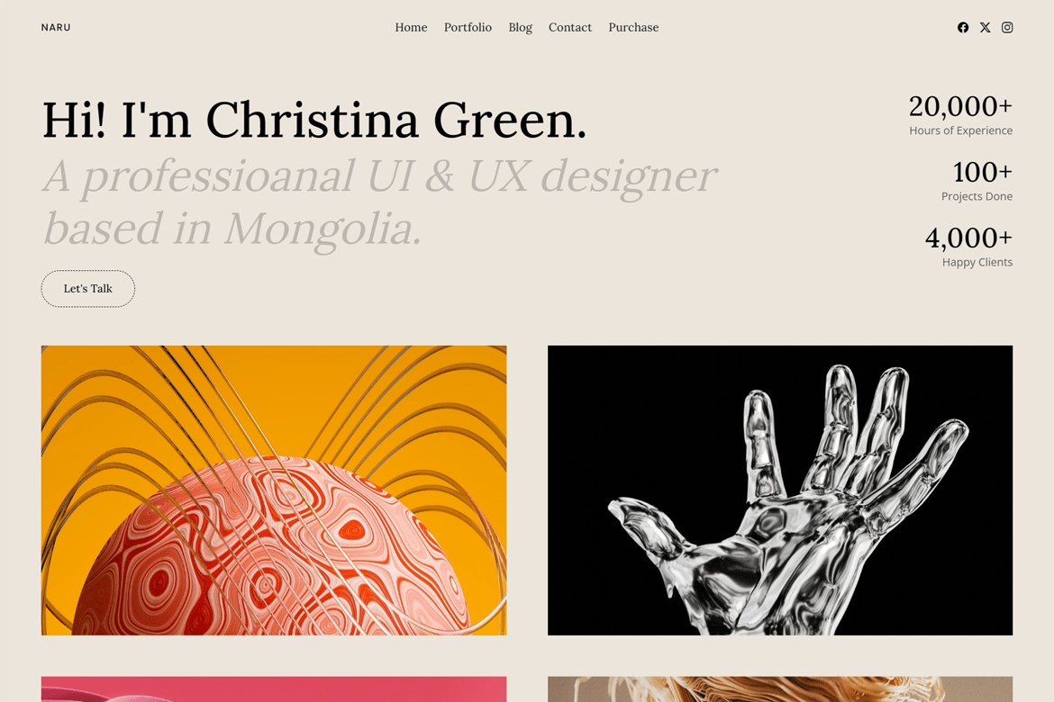 Naru - Template Website Portofolio Pribadi NextJS Modern dan Elegan